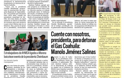 Portada RCG Lagunera [22 de febrero de 2026]  Gobernador concreta gestión con la presidenta para nuevo hospital; Cuente con nosotros, presidenta, para detonar el Gas Coahuila: Manolo Jiménez Salinas y más