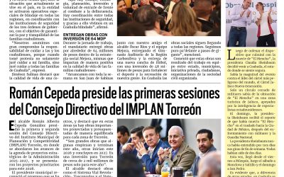Portada RCG Lagunera [24 de febrero de 2026] Seguimos manteniendo un Coahuila seguro: Manolo Jiménez; Román Cepeda preside las primeras sesiones 2026 del Consejo Directivo del IMPLAN Torreón y más…