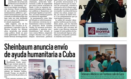 Portada RCG Nacional e Internacional [2 de febrero de 2026] Líder de Morena en el senado renuncia por escándalos; Sheinbaum anuncia envío de ayuda humanitaria a Cuba y más…