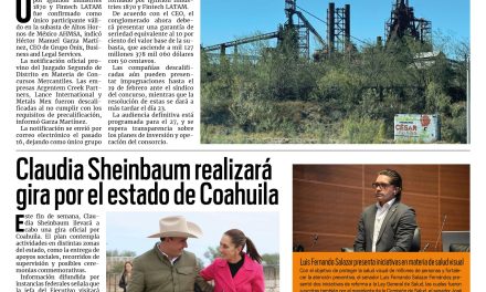Portada RCG Nacional e Internacional [19 de febrero de 2026] Subasta de AHMSA se realizará con un solo postor; Claudia Sheinbaum realizará gira por el estado de Coahuila y más…