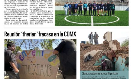 Portada RCG Nacional e Internacional [21 de febrero de 2026] Jóvenes rehabilitan más de 10 mil canchas para el Mundial Social; reunión ‘therian’ fracasa en la CDMX y más…