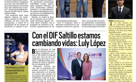 Portada RCG Lagunera [1 de febrero de 2026] La alianza del Verde es con la gente; Participará Escuela Municipal de Danza en encuentro de la UNAM y más…