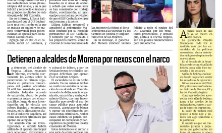 Portada RCG Media [6 de febrero de 2026] DIF Coahuila presenta resultados de dos años de trabajo; detienen a alcaldes de Morena por nexos con el narco y más…