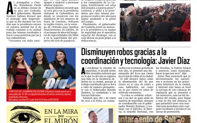 Portada RCG Media [23 de febrero de 2026] Aquí trabajamos en equipo los tres órdenes de Gobierno: Manolo Jiménez; disminuyen robos gracias a la coordinación y tecnología: Javier Díaz y más