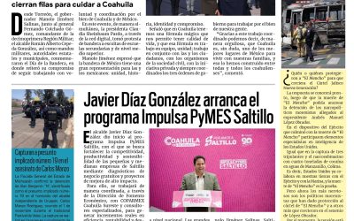 Portada RCG Media [25 de febrero de 2026] Encabeza gobernador conmemoración del Día de la Bandera; Javier Díaz arranca el programa Impulsa PyMES Saltillo y más…