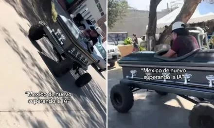 ¿Se le hizo tarde al difunto? Aparece conductor en auto con forma de ataúd