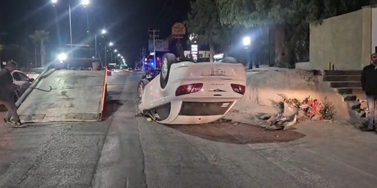 Dormita y termina volcado en Saltillo