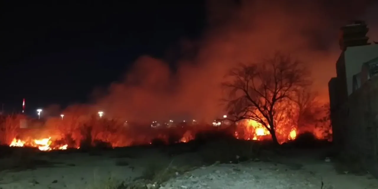Incendio en arroyo cercano a viviendas obliga a sus moradores a salir de estas