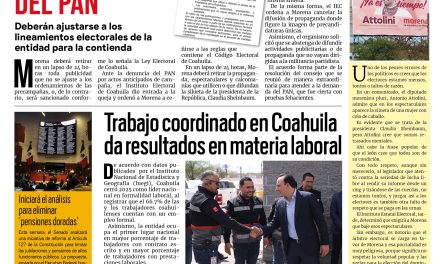 Portada RCG Carbonífera [9 de marzo de 2026] IEC ordena a Morena ajustarse a las reglas ante denuncia del PAN; trabajo coordinado en Coahuila  da resultados en materia laboral y más…