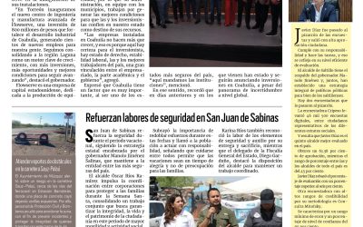 Portada RCG Carbonífera [28 de marzo de 2026] Siguen llegando grandes inversiones a Coahuila: Manolo; Refuerzan labores de seguridad en San Juan de Sabinas y más…