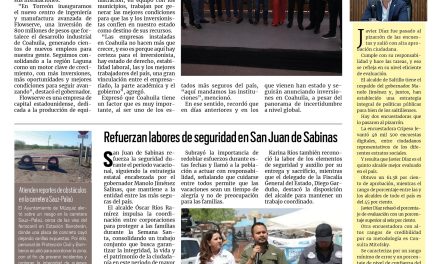 Portada RCG Carbonífera [28 de marzo de 2026] Siguen llegando grandes inversiones a Coahuila: Manolo; Refuerzan labores de seguridad en San Juan de Sabinas y más…