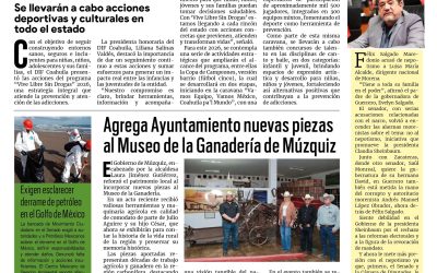 Portada RCG Carbonífera [30 de marzo de 2026] DIF Coahuila fortalece la prevención y atención a las adicciones; agregan nuevas piezas en el Museo de la Ganadería de Múzquiz y más…