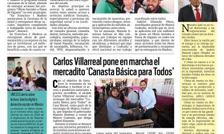 Portada RCG Centro [19 de marzo de 2026] Dan inicio las caravanas de la Salud en todo Coahuila; Carlos Villarreal pone en marcha ‘Canasta Básica para Todos’ y más…