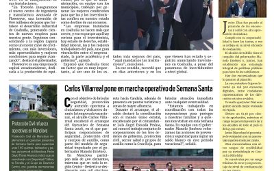 Portada RCG Centro [28 de marzo de 2026] Siguen llegando grandes inversiones a Coahuila: Manolo; Carlos Villarreal pone en marcha operativo de Semana Santa y más…