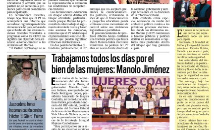 Portada RCG Fronteriza [5 de marzo de 2026] Rompe PT con Morena por reforma electoral; trabajamos todos los días por el bien de las mujeres: Manolo y más…