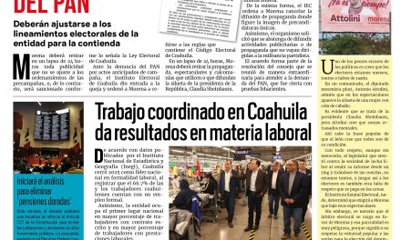 Portada RCG Fronteriza [9 de marzo de 2026] IEC ordena a Morena ajustarse a las reglas ante denuncia del PAN; trabajo coordinado en Coahuila  da resultados en materia laboral y más…