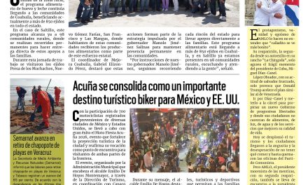 Portada RCG Fronteriza [16 de marzo de 2026] Programa Alimentario de Huevo y Leche llega a comunidades rurales; Acuña se consolida como destino turístico biker exitoso y más…