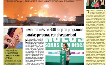 Portada RCG Fronteriza [18 de marzo de 2026] Explosión en Dos Bocas dejó a cinco personas sin vida; invierten más de 330 mdp en programas para personas con discapacidad y más…