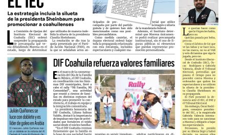 Portada RCG Lagunera [8 de marzo de 2026] Precampaña ilegal de Morena es frenada por el IEC; Capacitan a mujeres en extracción vehicular en caso de accidentes y más…