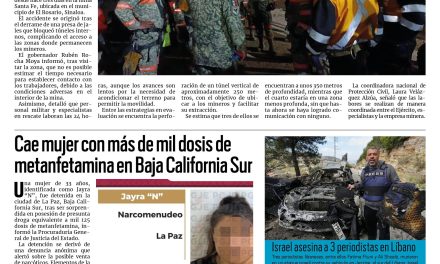 Portada RCG Nacional e Internacional [29 de marzo de 2026] Sigue la búsqueda de mineros atrapados en Sinaloa; Cae mujer con más de mil dosis de metanfetamina en Baja California Sur y más…