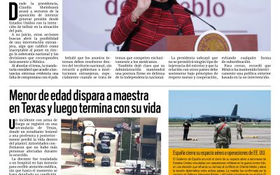Portada RCG Nacional e Internacional [31 de marzo de 2026] Presidenta acusa a oposición de presionar a EE. UU.  para intervenir en México; Menor dispara a maestra en Texas y luego termina con su vida y más…