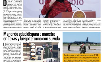 Portada RCG Nacional e Internacional [31 de marzo de 2026] Presidenta acusa a oposición de presionar a EE. UU.  para intervenir en México; Menor dispara a maestra en Texas y luego termina con su vida y más…