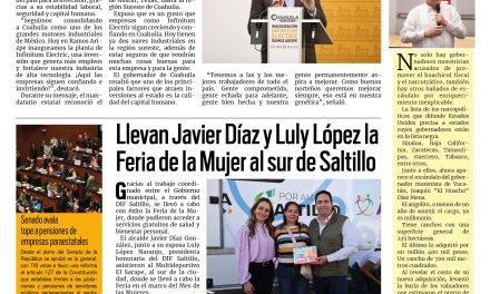 Portada RCG Media [12 de marzo de 2026] Continúa la llegada de empresas a Coahuila; llevan Javier y Luly Feria de la Mujer al sur de Saltillo y más…