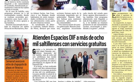 Portada RCG Media [16 de marzo de 2026] Programa Alimentario de Huevo y Leche llega a comunidades rurales; atienden Espacios DIF a más de ocho mil saltillenses con servicios gratuitos y más…
