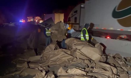 Accidente con tráiler en Los Chorros deja daños materiales