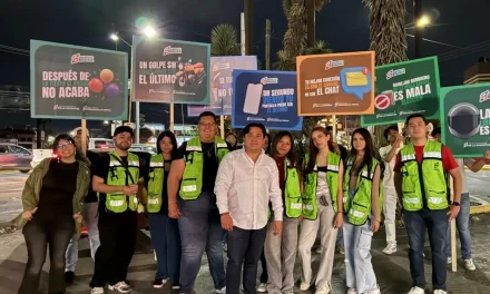 Llevan jóvenes mensaje de concientización vial al norte de Saltillo