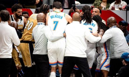 Así fue la batalla campal entre jugadores del Thunder de Oklahoma y los Wizards de Washington de la NBA