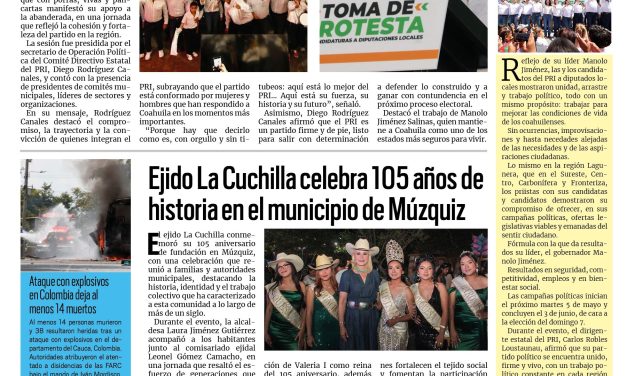 Portada RCG Carbonífera [26 de abril de 2026] Va Claudia Garza por el distrito 3; Telebachilleratos impulsan formación en oficios para jóvenes en la región y más…