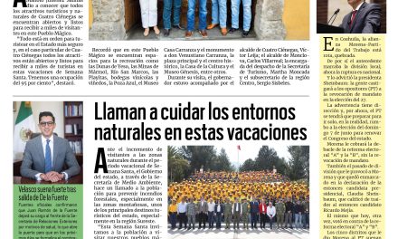 Portada RCG Centro [2  de abril de 2026]  Todo listo y abierto en Cuatro Ciénegas: Manolo Jiménez; llaman a cuidar los entornos naturales del estado estas vacaciones y más…