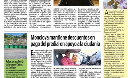 Portada RCG Centro [10 de abril de 2026] Manolo Jiménez refuerza la seguridad de Coahuila con coordinación; Monclova mantiene descuentos en pago del predial y más noticias…