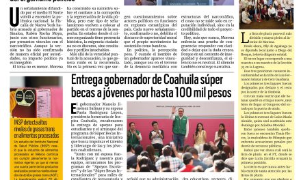 Portada RCG Centro [30 de abril de 2026] Estados Unidos denuncia al narcogobernador de Morena en Sinaloa; entrega gobernador súper becas a jóvenes por hasta 100 mil pesos y más…