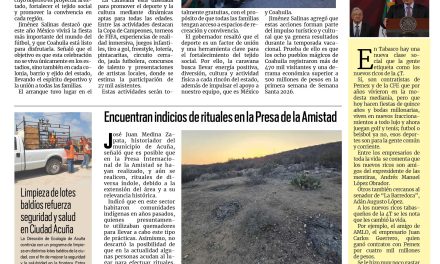 Portada RCG Fronteriza [8 de abril de 2026] Arranca Manolo Jiménez las caravanas Coahuila Pa´l Mundo; encuentran indicios de rituales en la Presa de la Amistad y más noticias…