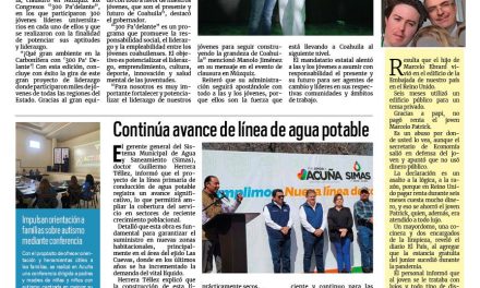 Portada RCG Fronteriza [18 de abril de 2026] Concluye con éxito el programa de liderazgo juvenil ‘300 Pa´delante’; continúa avance de línea de agua potable y más noticias…
