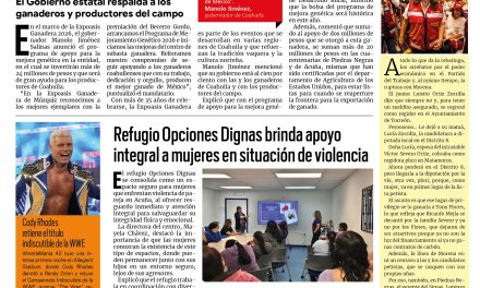 Portada RCG Fronteriza [19 de abril de 2026] Con la Expoasis en Múzquiz seguimos fortaleciendo nuestra cultura vaquera en Coahuila: Manolo; Invitan a feria La inclusión nos une en Acuña y más…