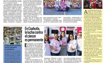 Portada RCG Fronteriza [27 de abril de 2026] Miles de familias disfrutan de festival infantil en Acuña; en Coahuila, la lucha contra el cáncer es permanente y más…