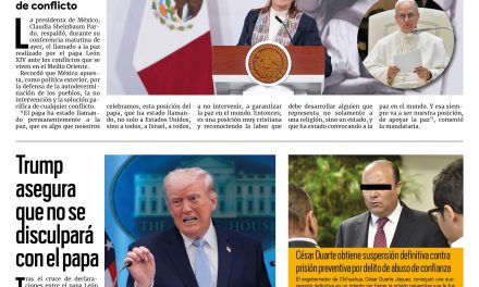Portada RCG Nacional e Internacional [14 de abril de 2026] Presidenta Sheinbaum respalda llamado a la paz del Papa León XIV; Trump asegura que no se disculpará con el papa y más noticias…