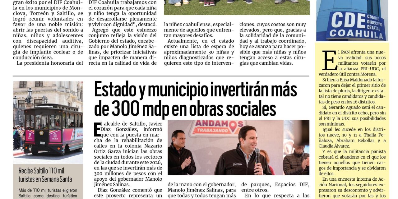 Portada RCG Media [7 de abril de 2026] Juegos con Causa brindan oportunidades a menores con discapacidad auditiva; estado y municipio invertirán más de 300 mdp en obras sociales y más noticias…