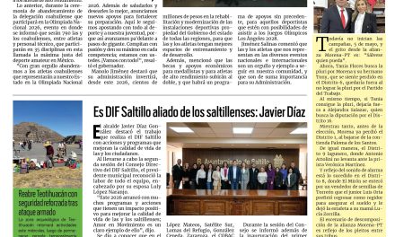 Portada RCG Media [22 de abril de 2026] Listo Coahuila para la Olimpiada Nacional 2026: Manolo Jiménez; es DIF Saltillo aliado de los saltillenses: Javier Díaz y más…