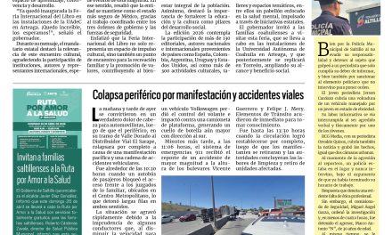 Portada RCG Lagunera [25 de abril de 2026] Vamos a defender la seguridad y calidad de vida de nuestro estado: PRI; inauguran Feria Internacional del Libro de Coahuila 2026 y más…