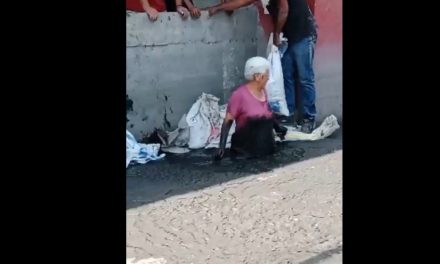 Video: Así rescataron a una anciana tras caer en una coladera abierta en Edomex