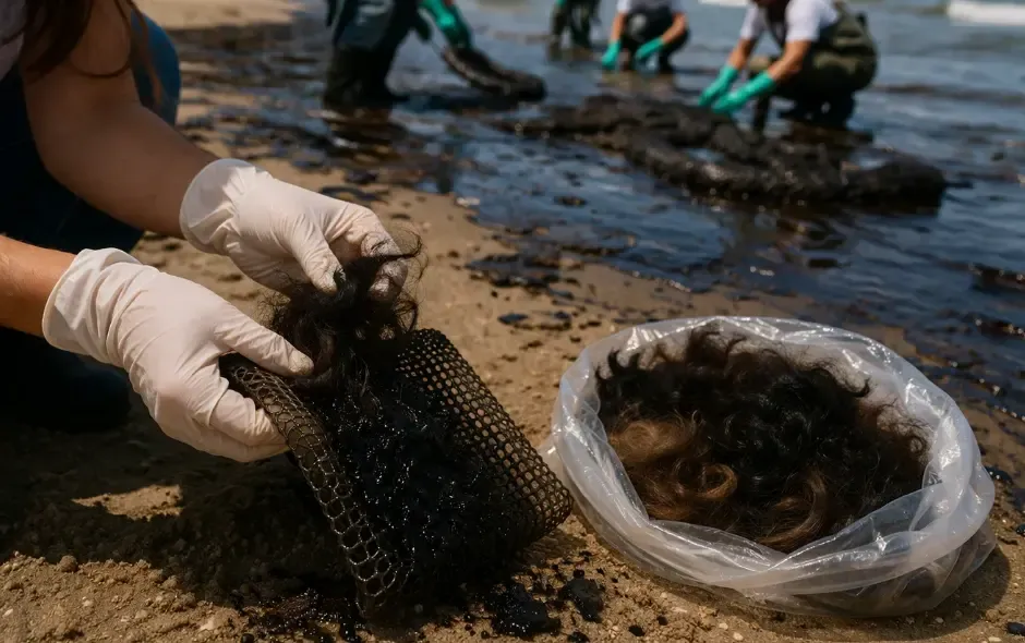Colecta nacional de cabello apoya labores de limpieza tras derrame en el Golfo de México