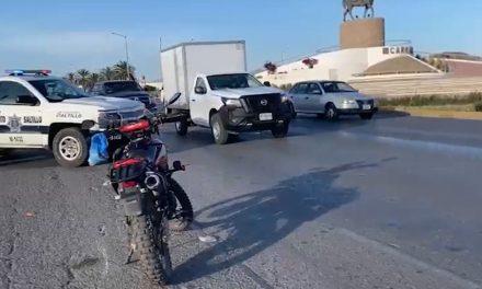 Motociclista resulta lesionado tras accidente en Venustiano Carranza