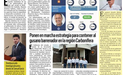 Portada RCG Carbonífera [20 de mayo de 2026] Manolo Jiménez es el gobernador mejor aprobado del país; ponen en marcha estrategia para contener al gusano barrenador en la región y más…