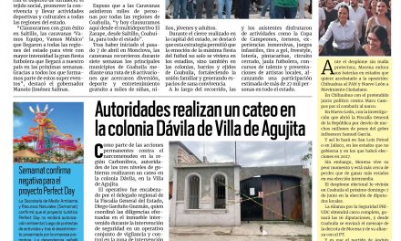 Portada RCG Carbonífera [22 de mayo de 2026] Concluyen con éxito las caravanas futboleras Coahuila Pa´l Mundo; autoridades realizan cateo en la colonia Dávila de Villa de Agujita y más…