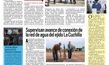 Portada RCG Carbonífera [28 de mayo de 2026] Supervisa Manolo Jiménez trabajos de construcción de la Expo Coahuila; Supervisan avance de conexión de red de agua en La Cuchilla y más…