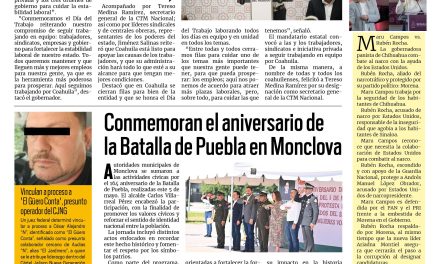 Portada RCG Centro [6 de mayo de 2026] Coahuila es ejemplo de estabilidad laboral: Manolo Jiménez; conmemoran el aniversario de la Batalla de Puebla en Monclova y más…